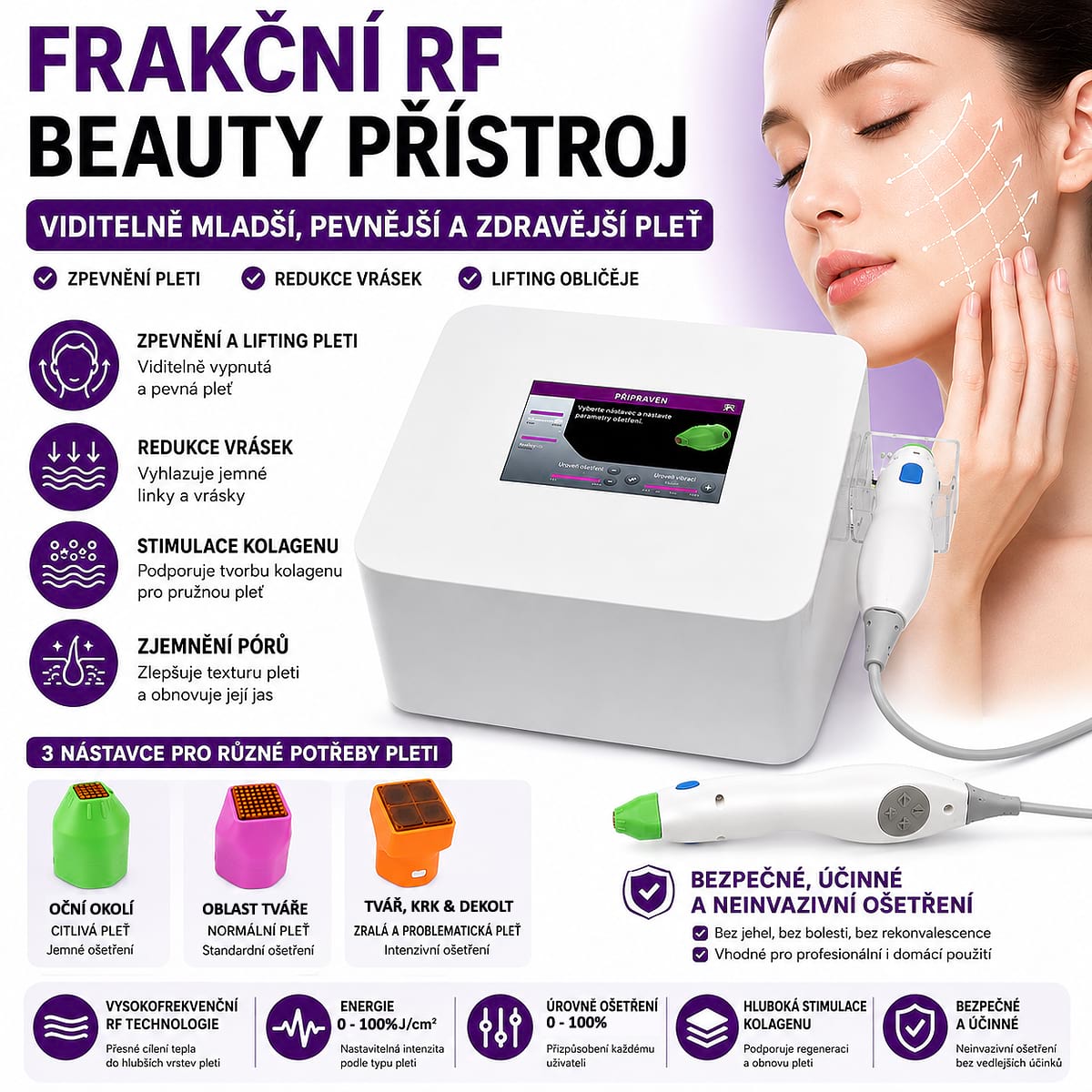 Estetický prístroj na lifting pleti BeautyRelax Fraxlift Studio Performance – Obrázok 2